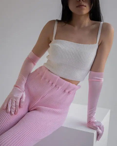 Crop top acanalado